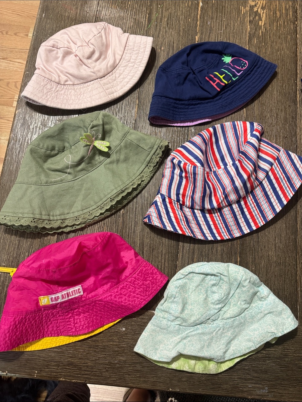 Toddler Bucket Hat Lot of 6 | Sun Hats Summer Beach Mixed Brands Girls 12M–3T